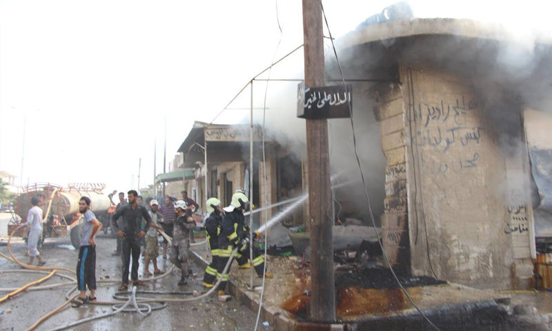 مجزرة في خان شيخون بقصف للطيران الحربي