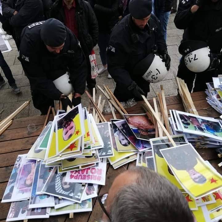 الشرطة الألمانية تقتحم مظاهرة في كولن وتصادر أعلام الكردستاني وصور أوجلان (شاهد الصور)