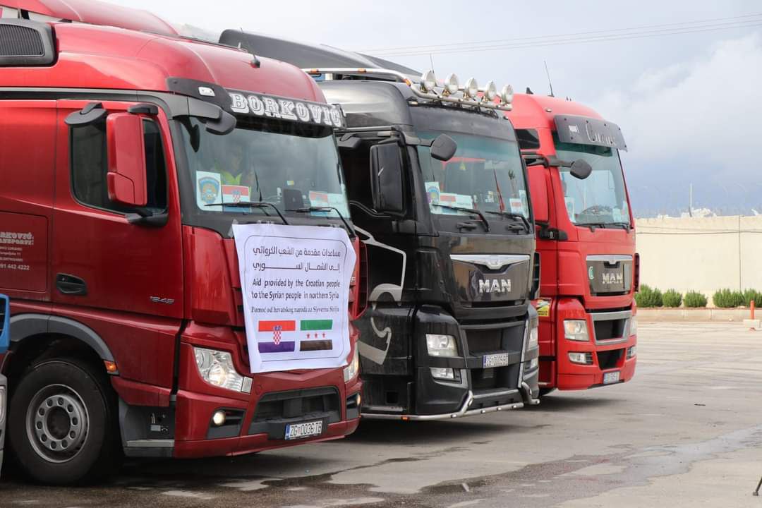 كرواتيا ترسل قافلة مساعدات إلى مناطق الشمال السوري